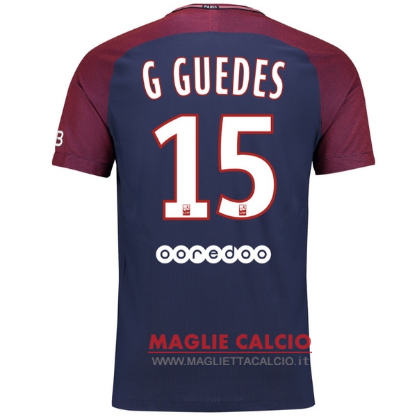 nuova maglietta paris saint germain 2017-2018 g.guedes 15 prima